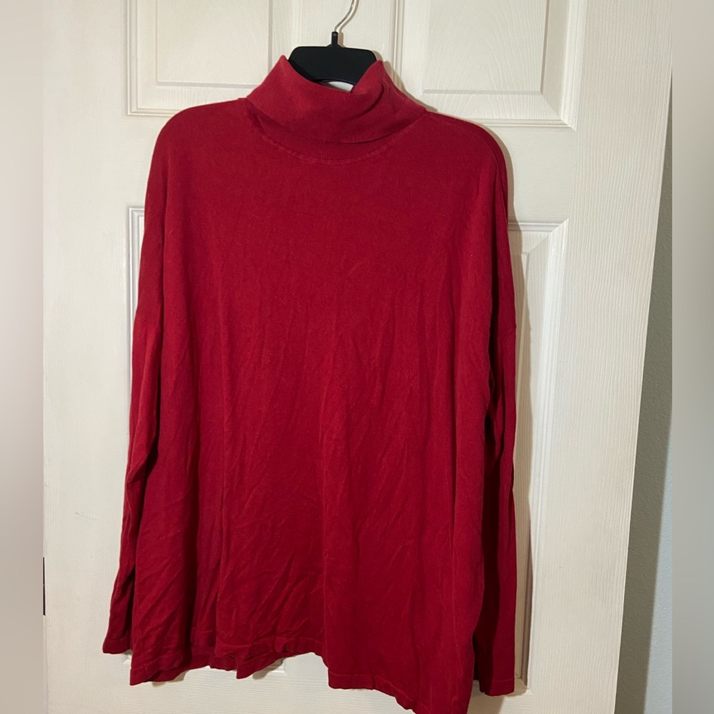 J. Jill Silk/Cotton Red Turtleneck Sz 2X
